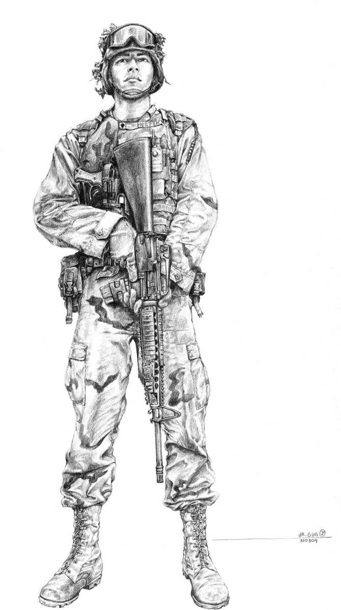 Солдат зарисовка