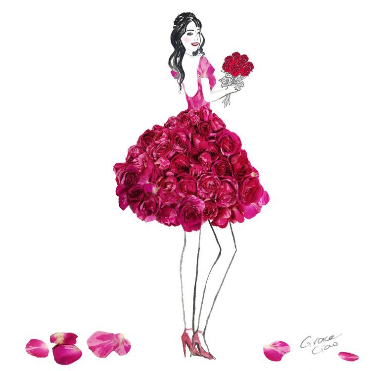 Девушка в платье из цветка