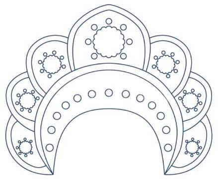 Кокошник трафарет