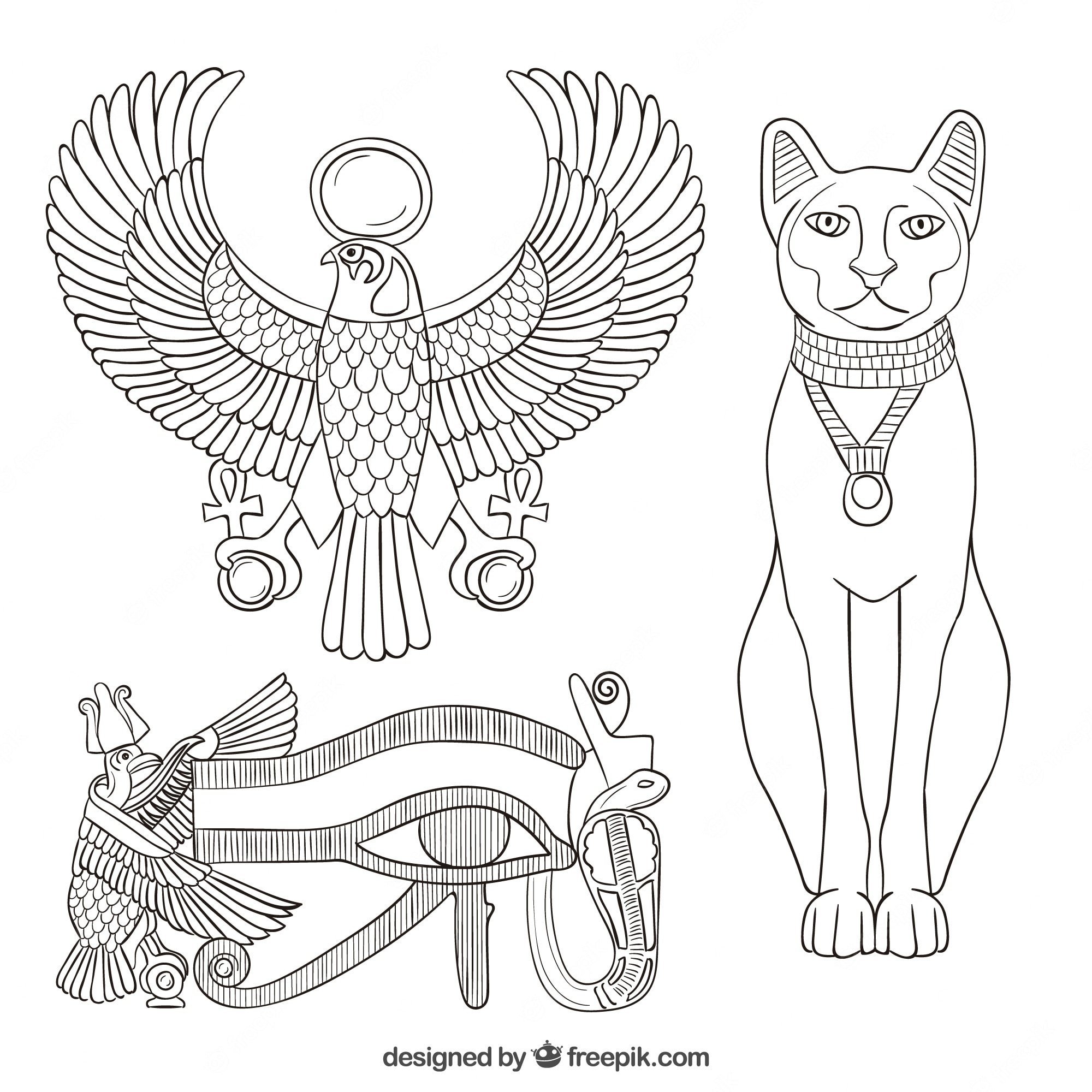Нарисовать зооморфный орнамент древнего Египта