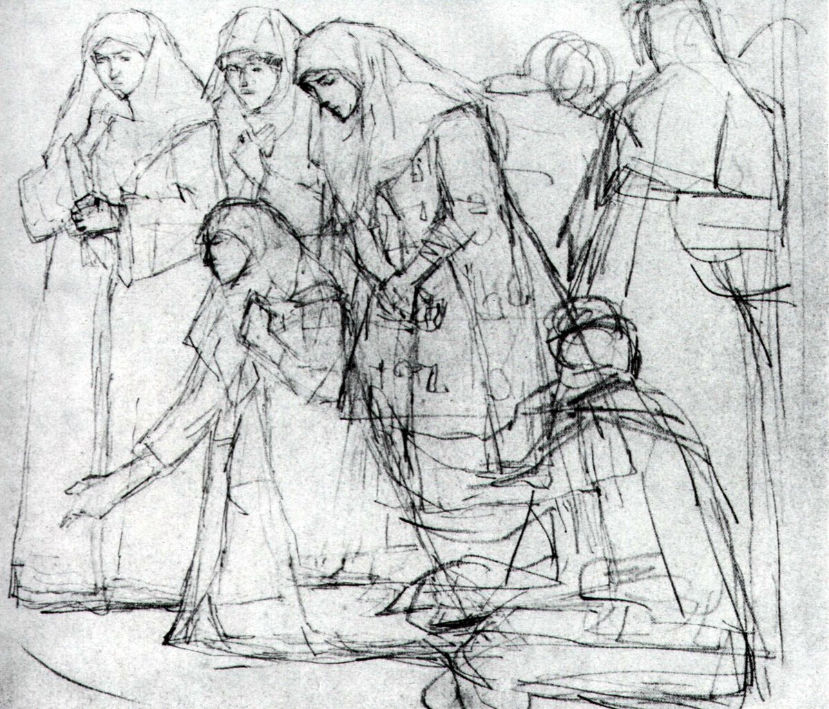 Эскизы Сурикова к боярыне Морозовой
