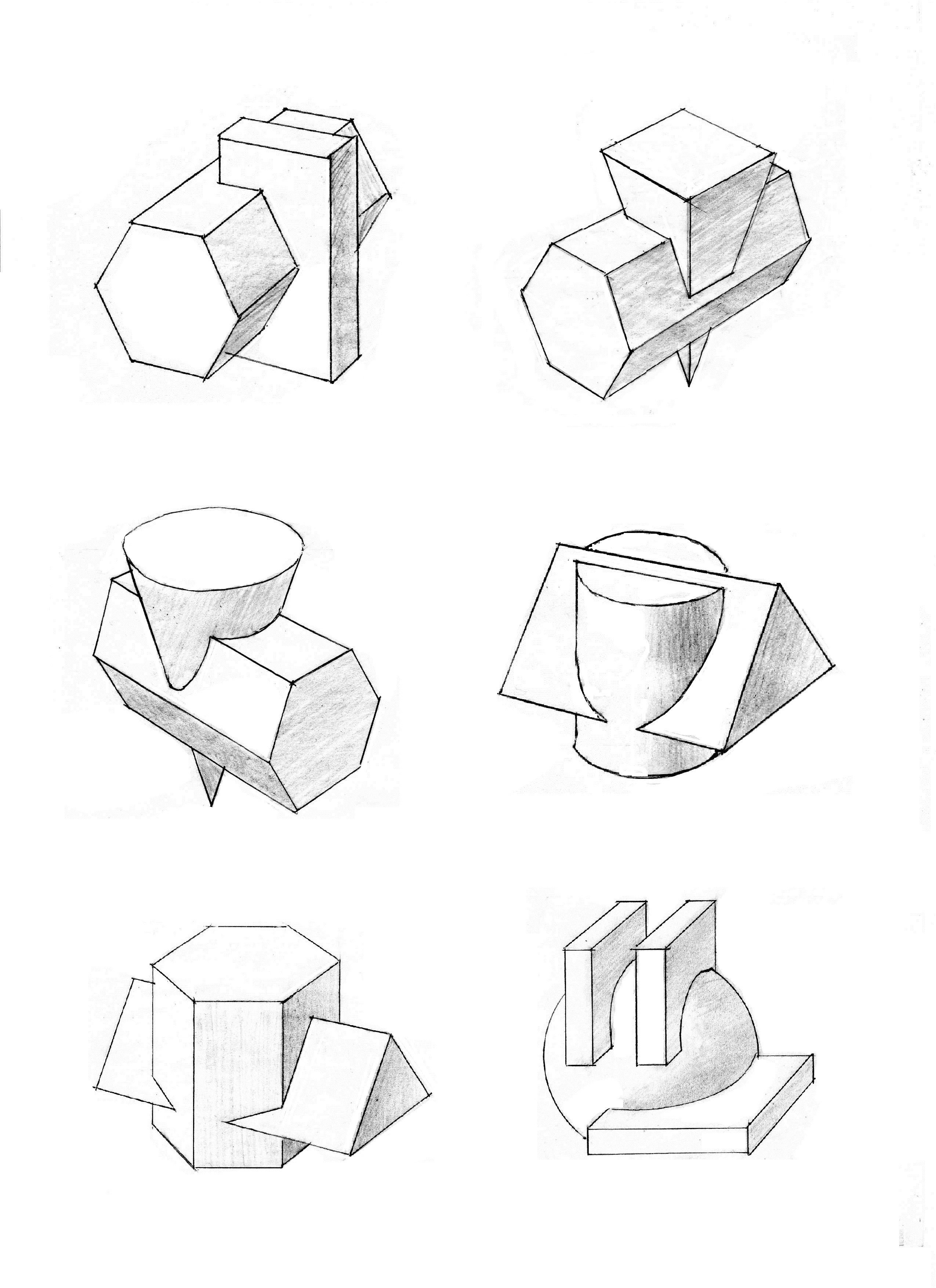 Пространственная композиция из геометрических фигур