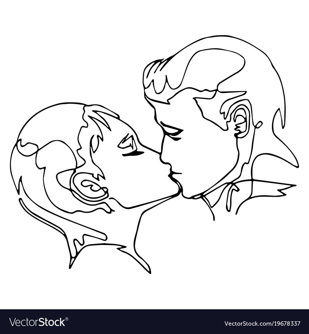 Рисунок линиями мужчина и женщина