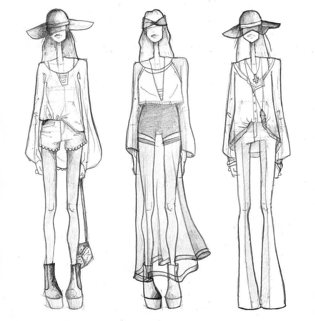 Эскизы одежды для дизайнеров