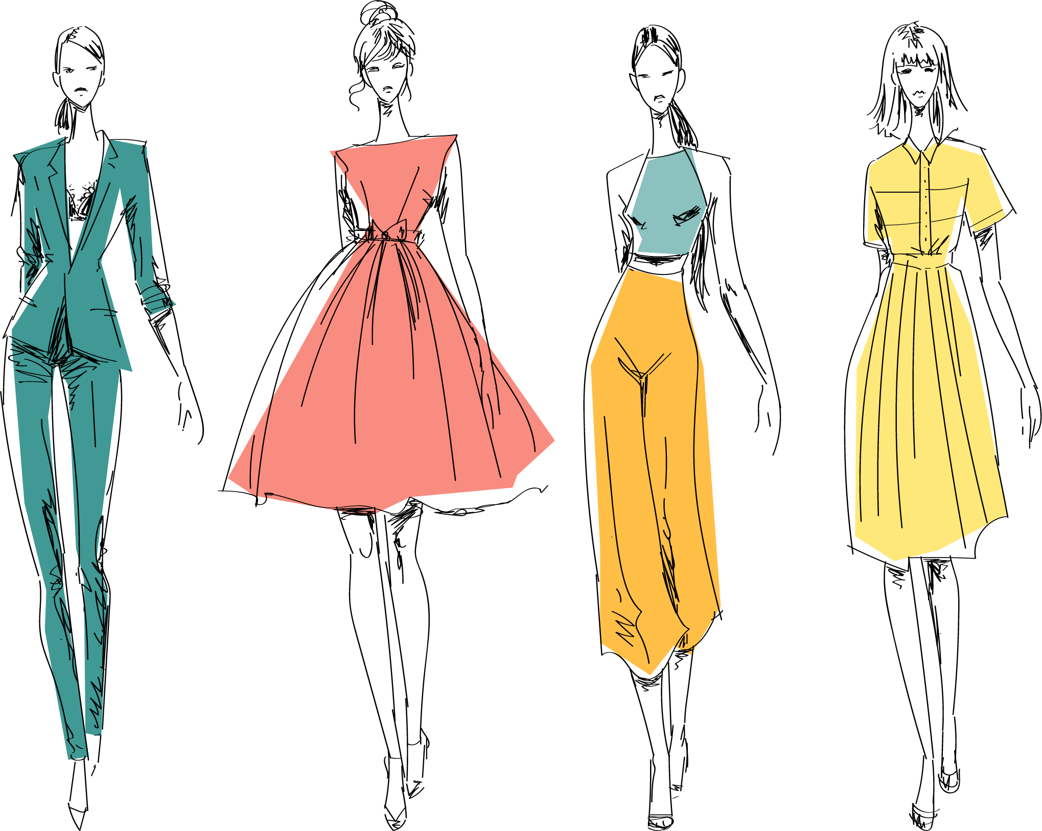 Рисунки дизайнеров одежды