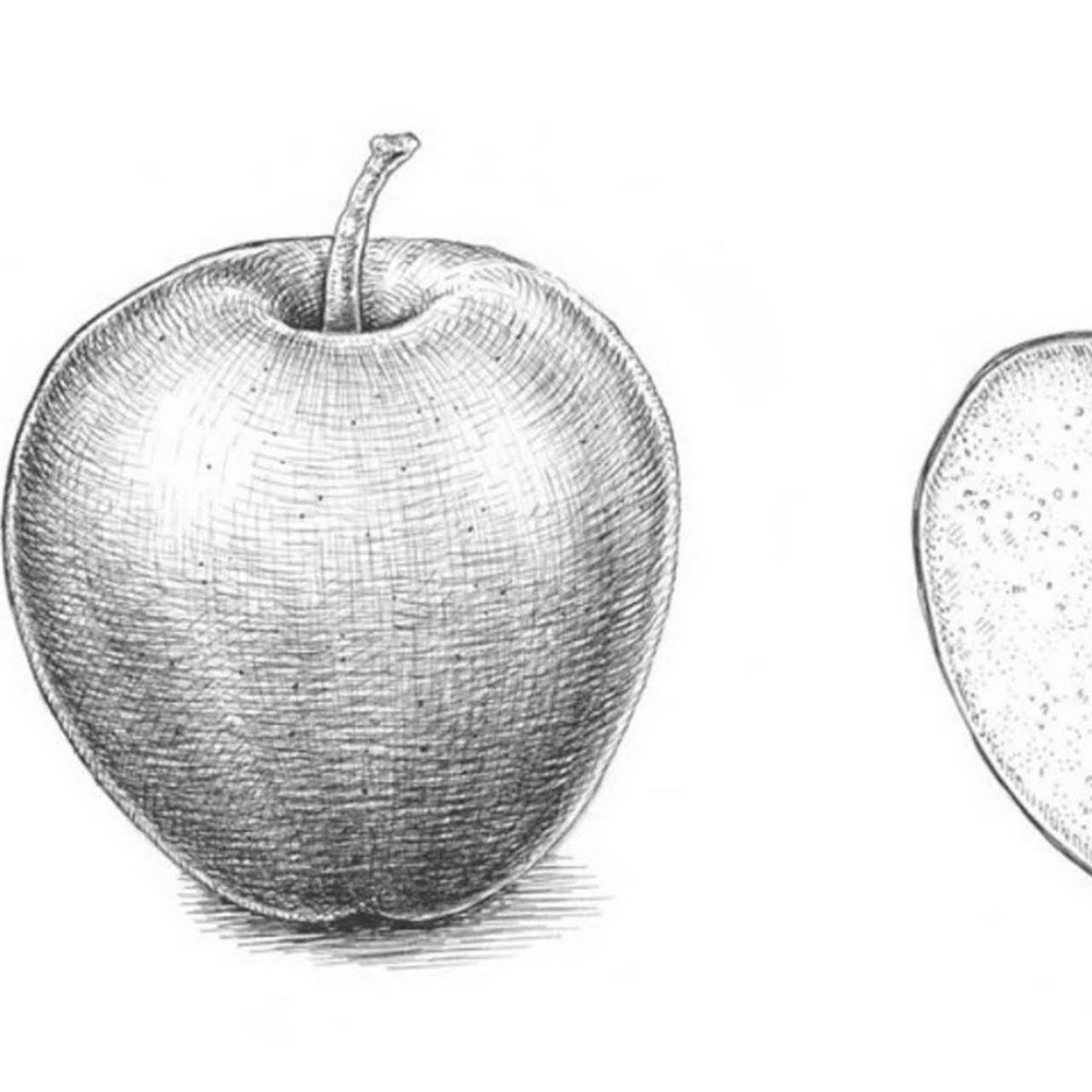 Рисуем яблоко карандашом