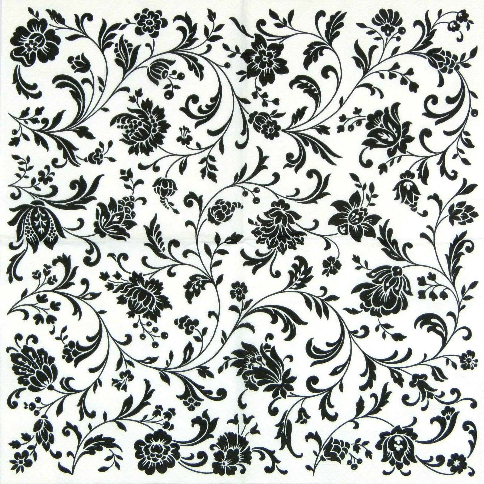 Растительный орнамент черно белый