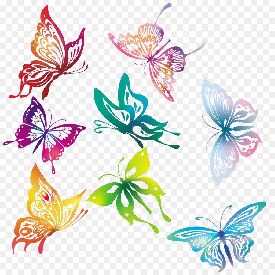 Бабочки цветочки вектор
