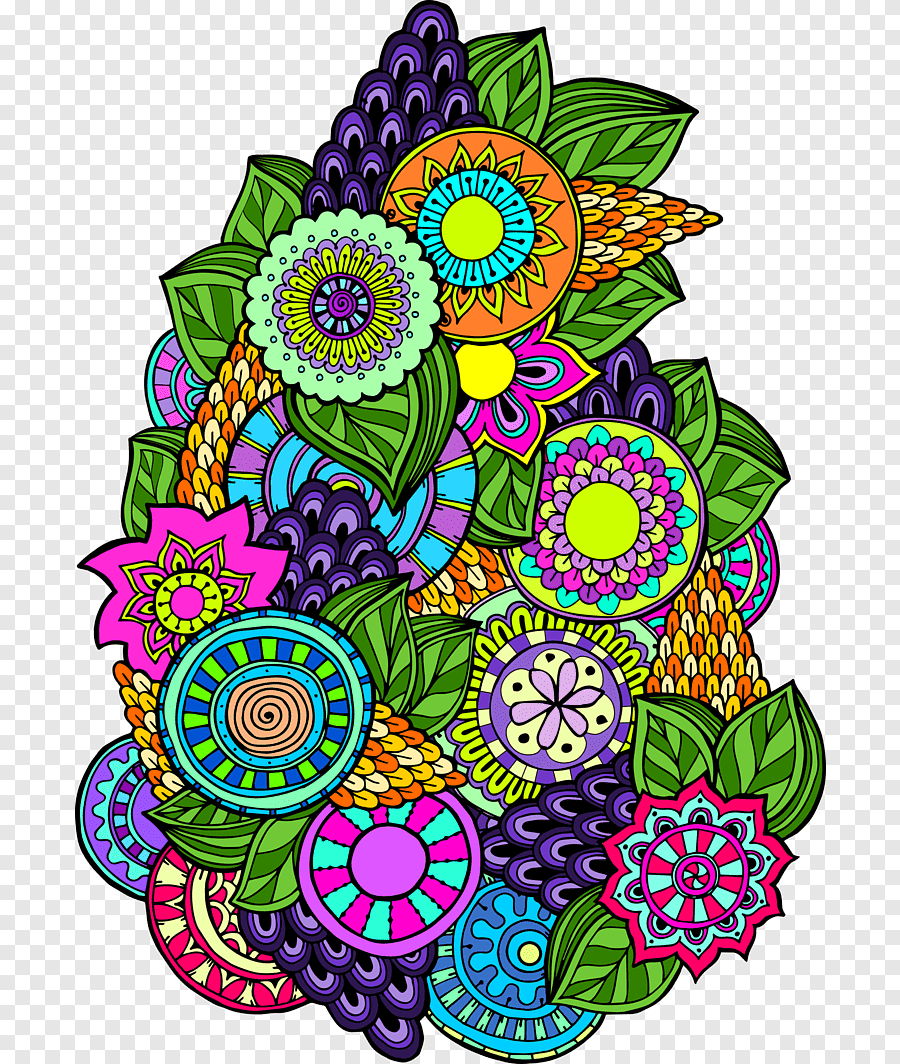 Разноцветный цветок Графика