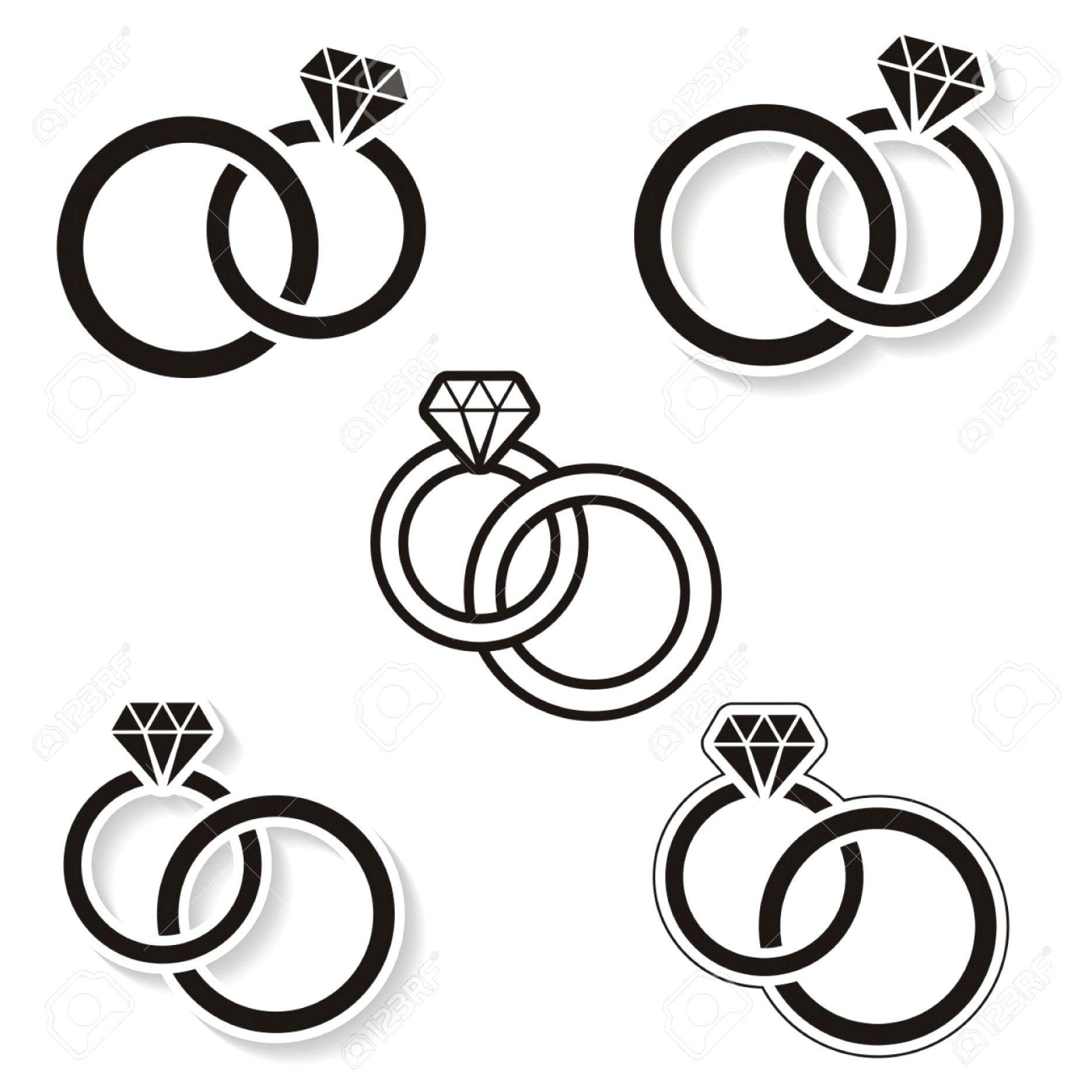 Обручальные кольца схематично