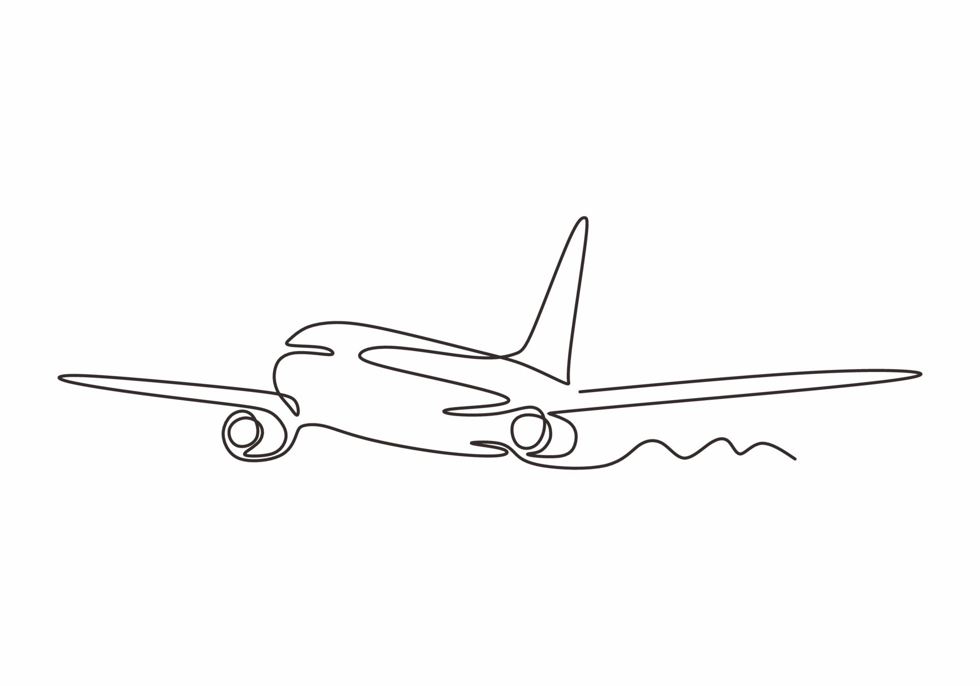 Минималистичный рисунок самолета
