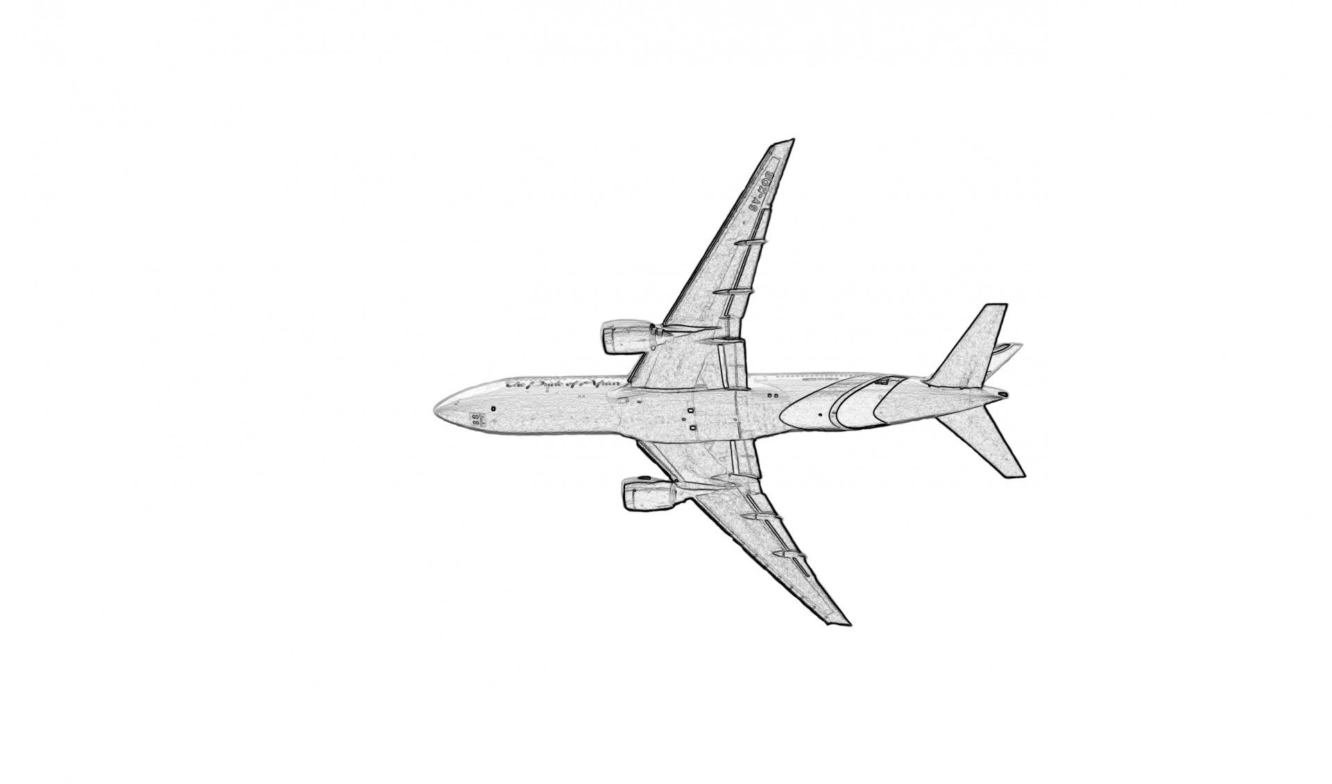 Самолет вид сбоку рисунок
