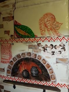 Русская печь декорация