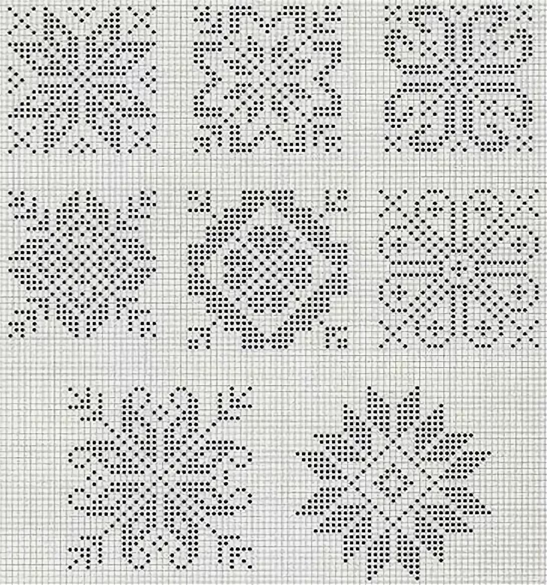 Схема снежинки для вязания спицами