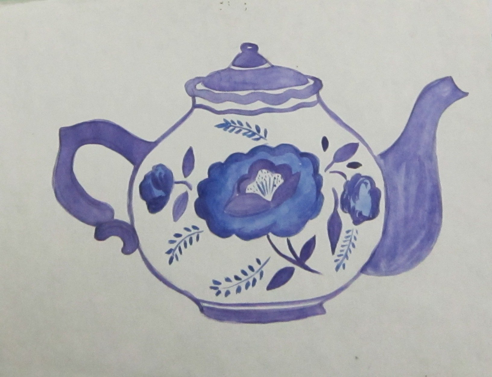 Гжельская роспись 5 класс изо чайник