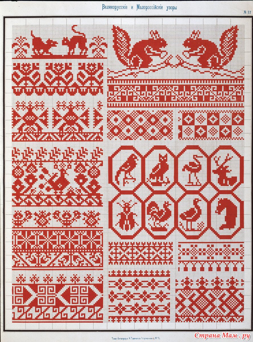 Великорусские и малороссийские узоры для вышивания