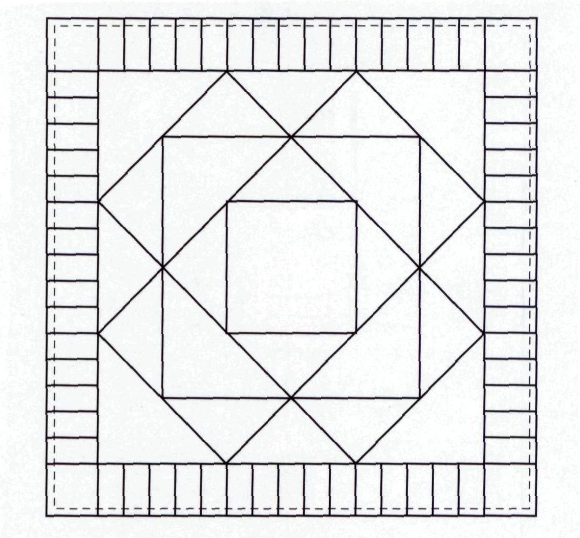 Рисование геометрического орнамента в квадрате