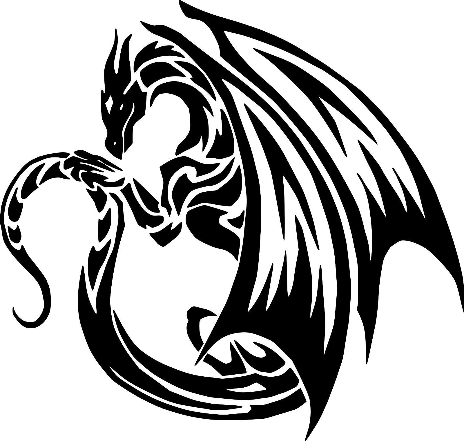 Тату дракон в кельтском стиле