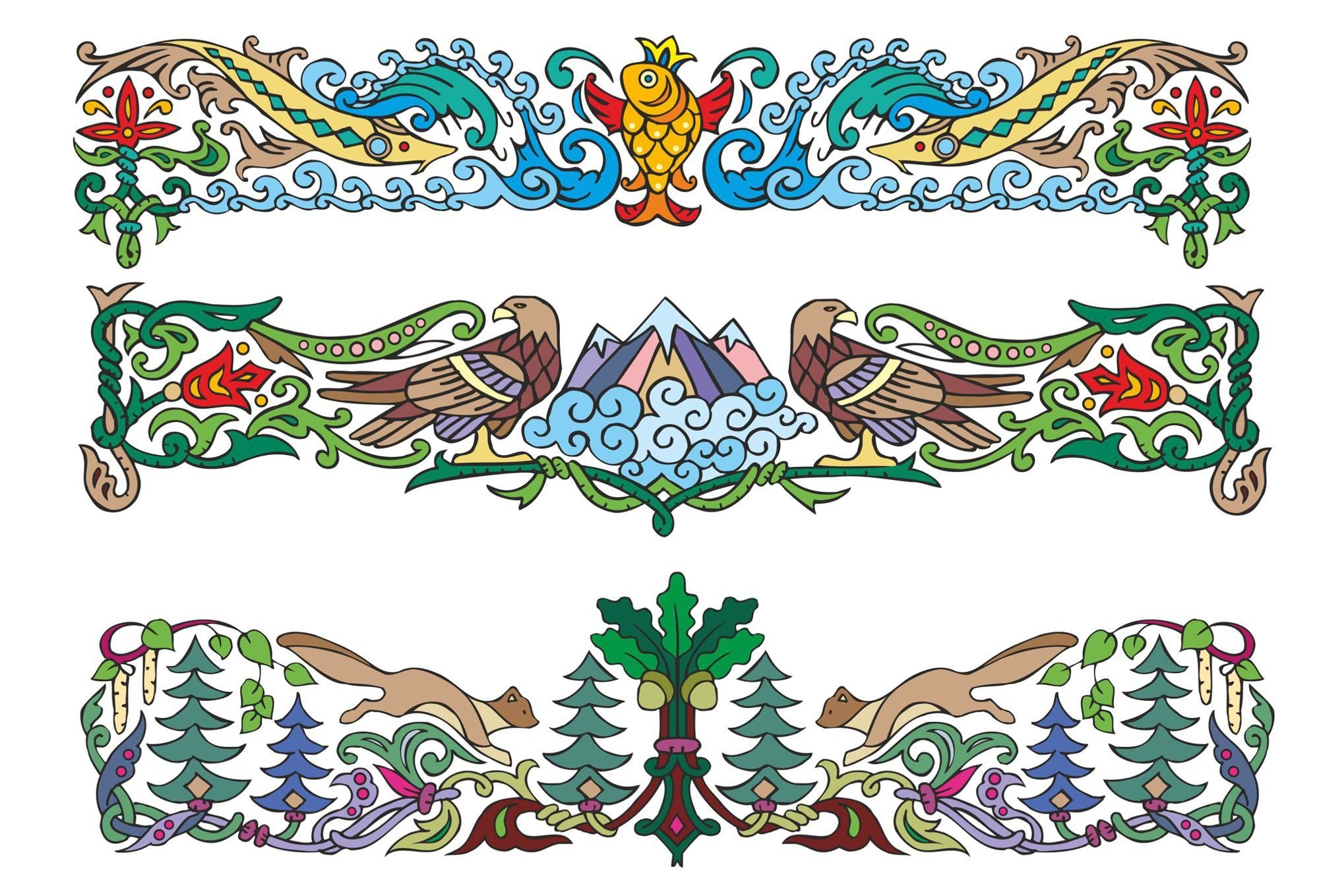 Татарский орнамент зооморфный наличники