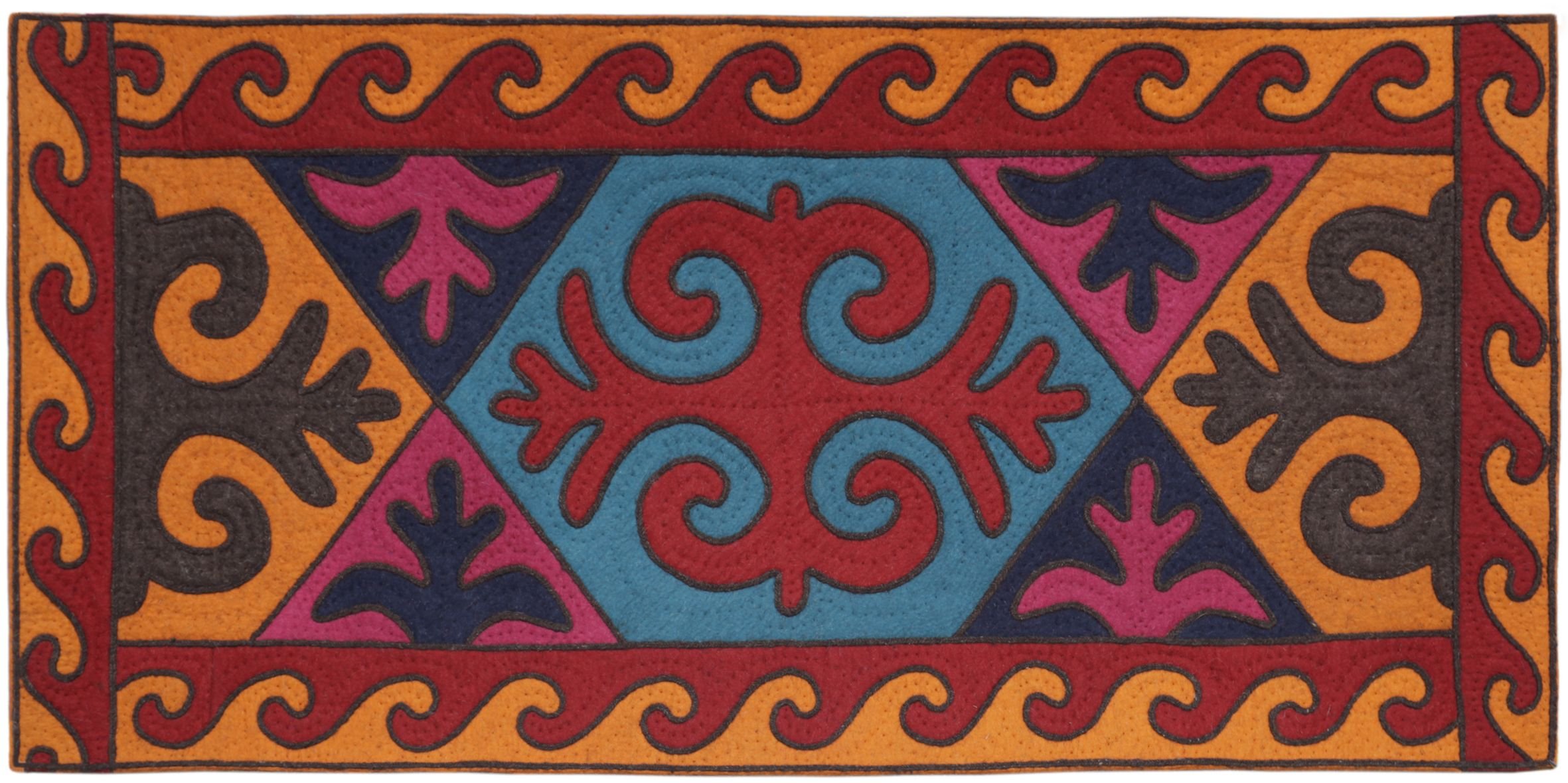 Кыргызский орнамент шырдак вектор
