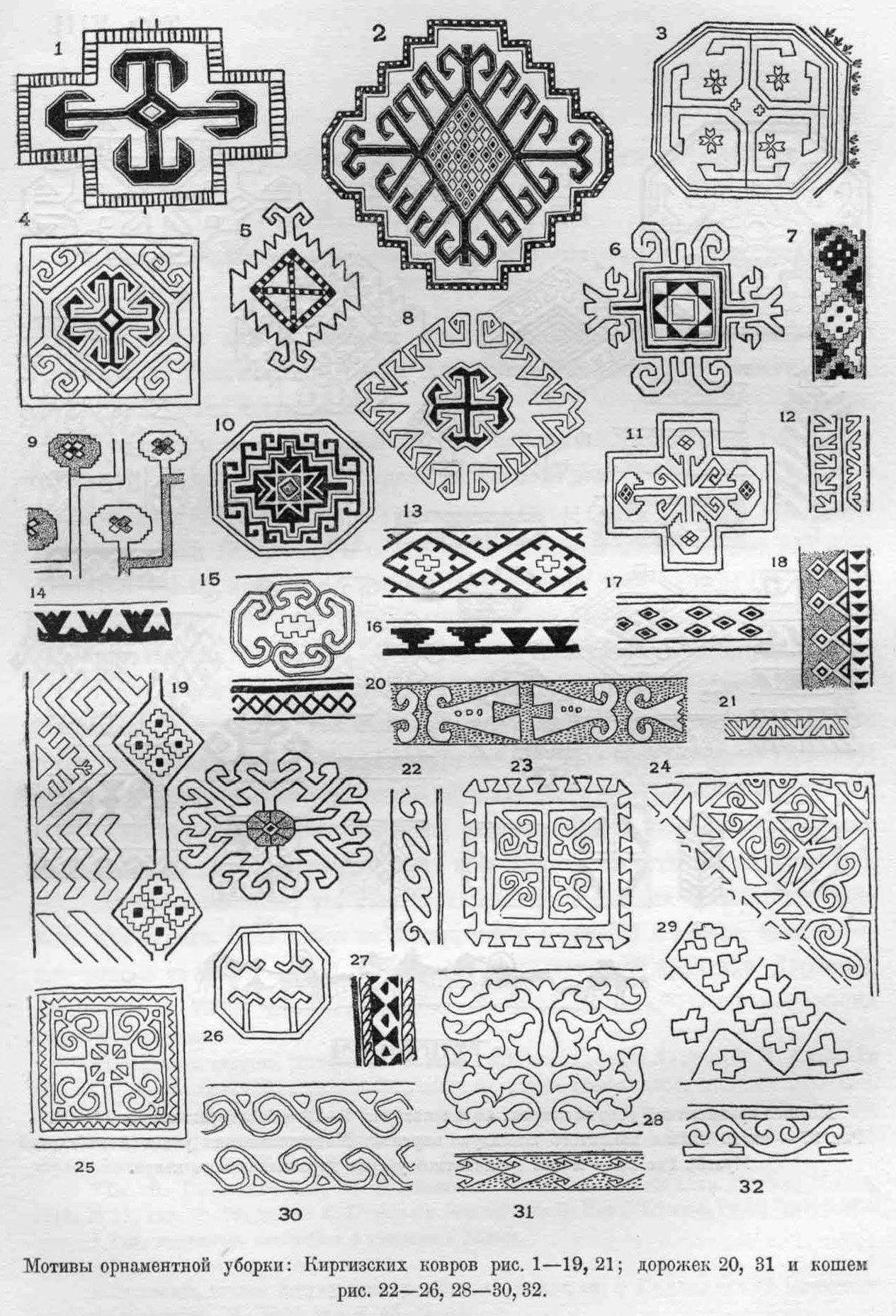 Орнамент схема ковров Дагестана
