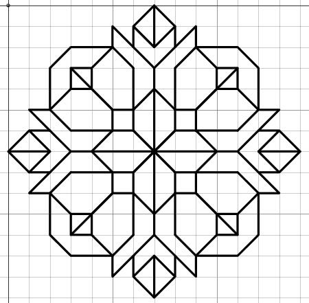 Геометрические узоры по клеточкам