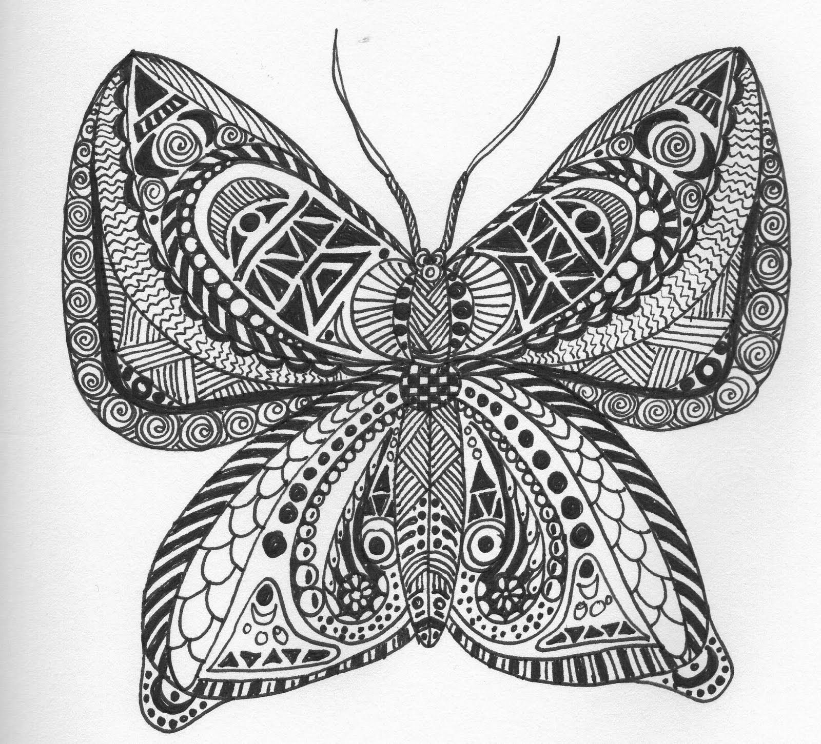 Бабочки в стиле Зентангл