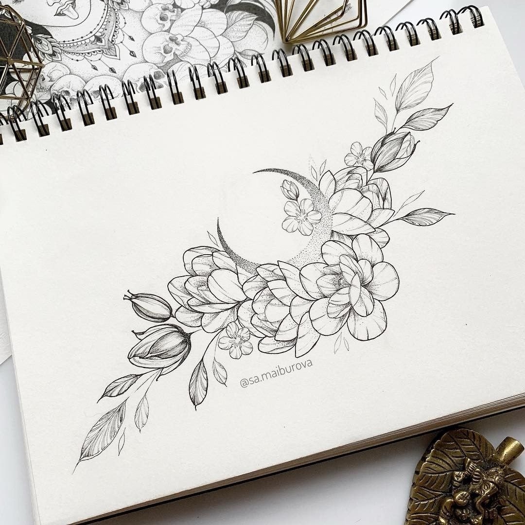 Скетчбук для рисования цветы