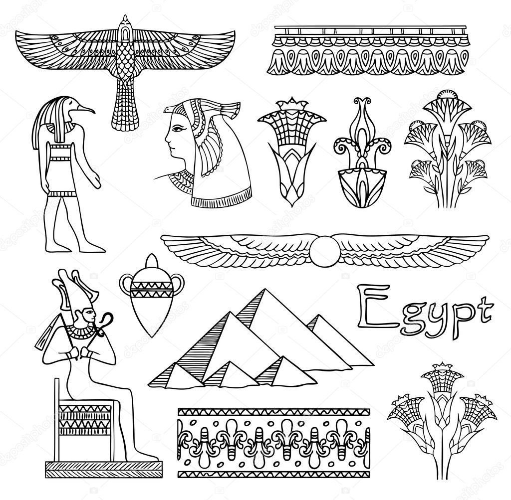 Зооморфный орнамент древнего Египта легкий