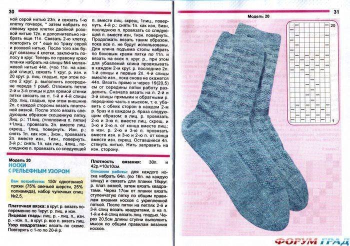 Простые узоры носков