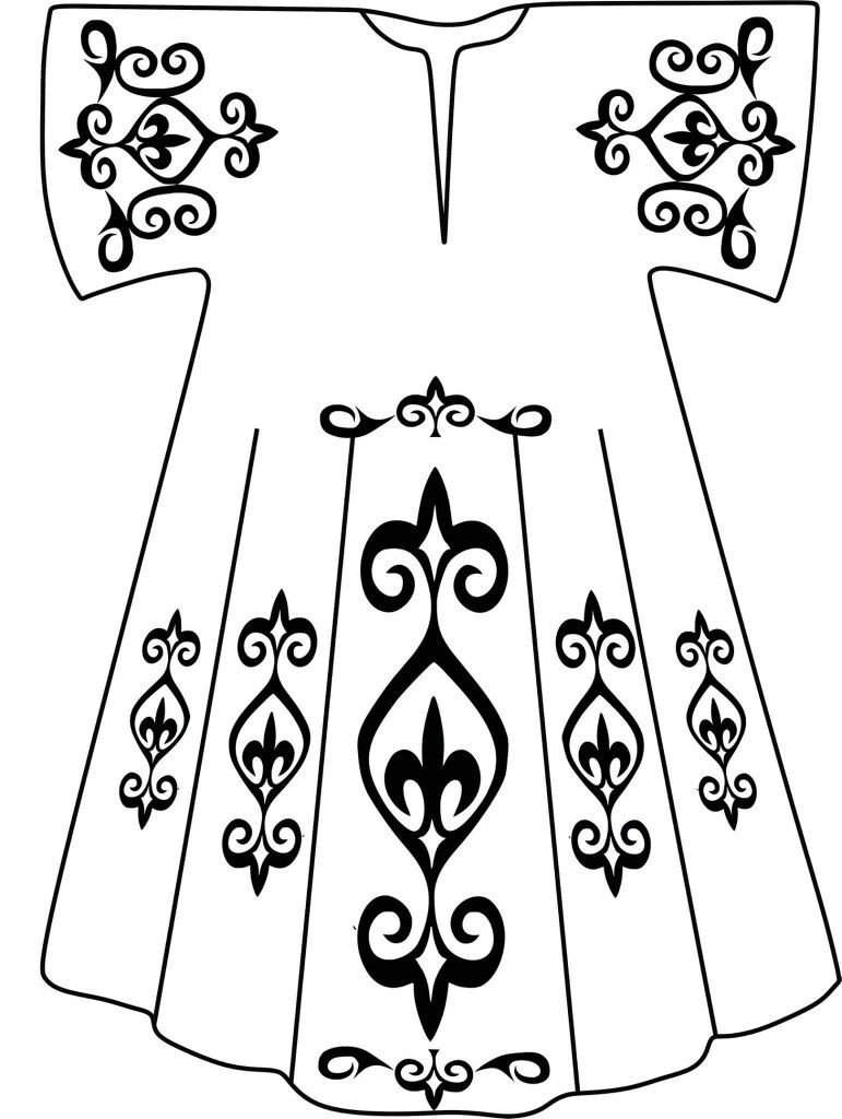 Хакасское платье с узорами