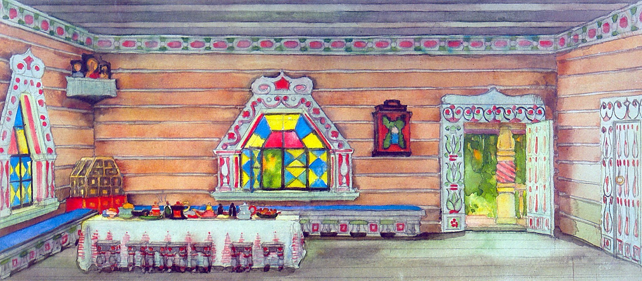 Декорация русская изба