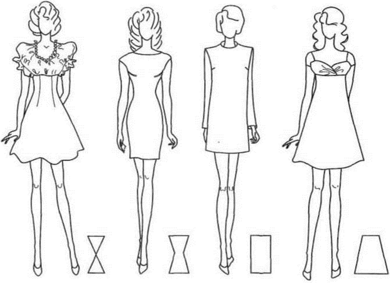 Эскизы разных видов одежды