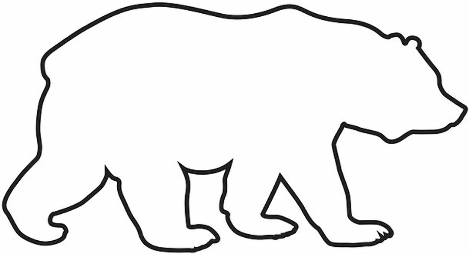 Ай контур. Контур медведя сбоку. Медведь вид сбоку контур. Контуры животных. Силуэт медведя для детей.