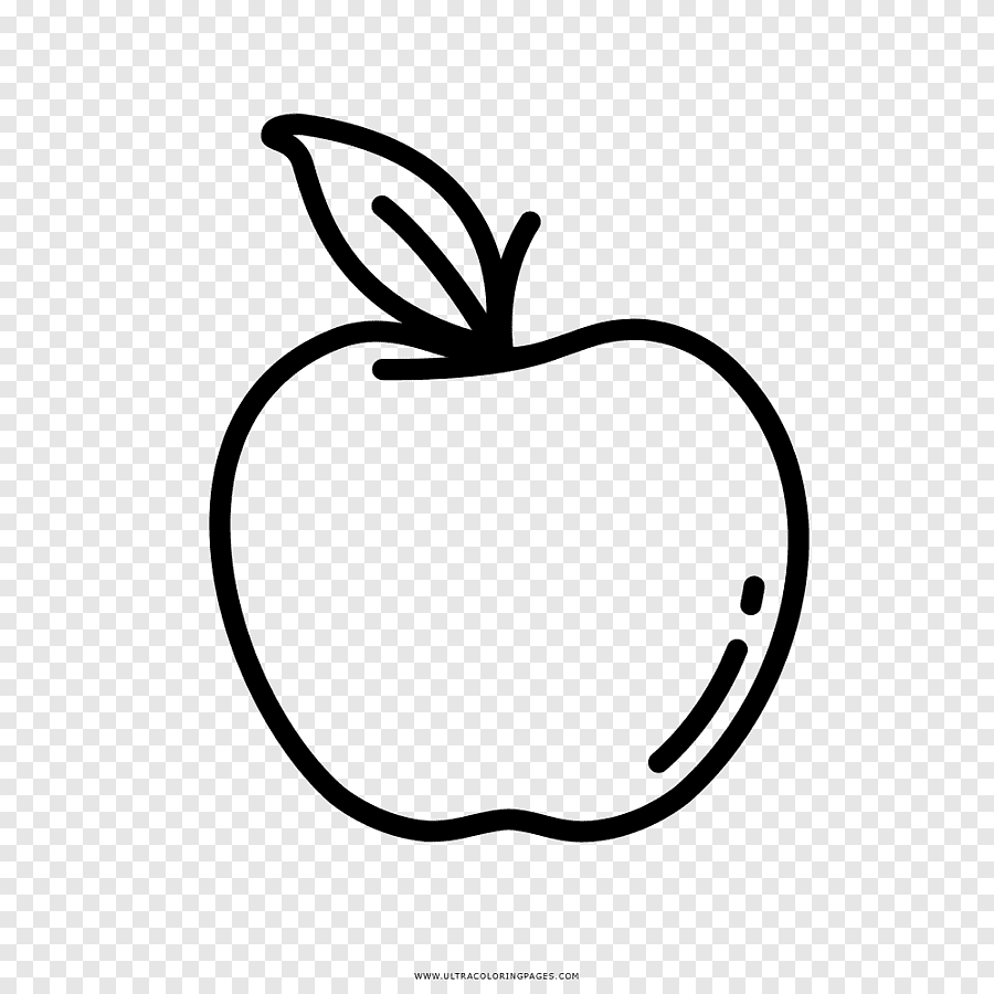 Яблоко контурный рисунок
