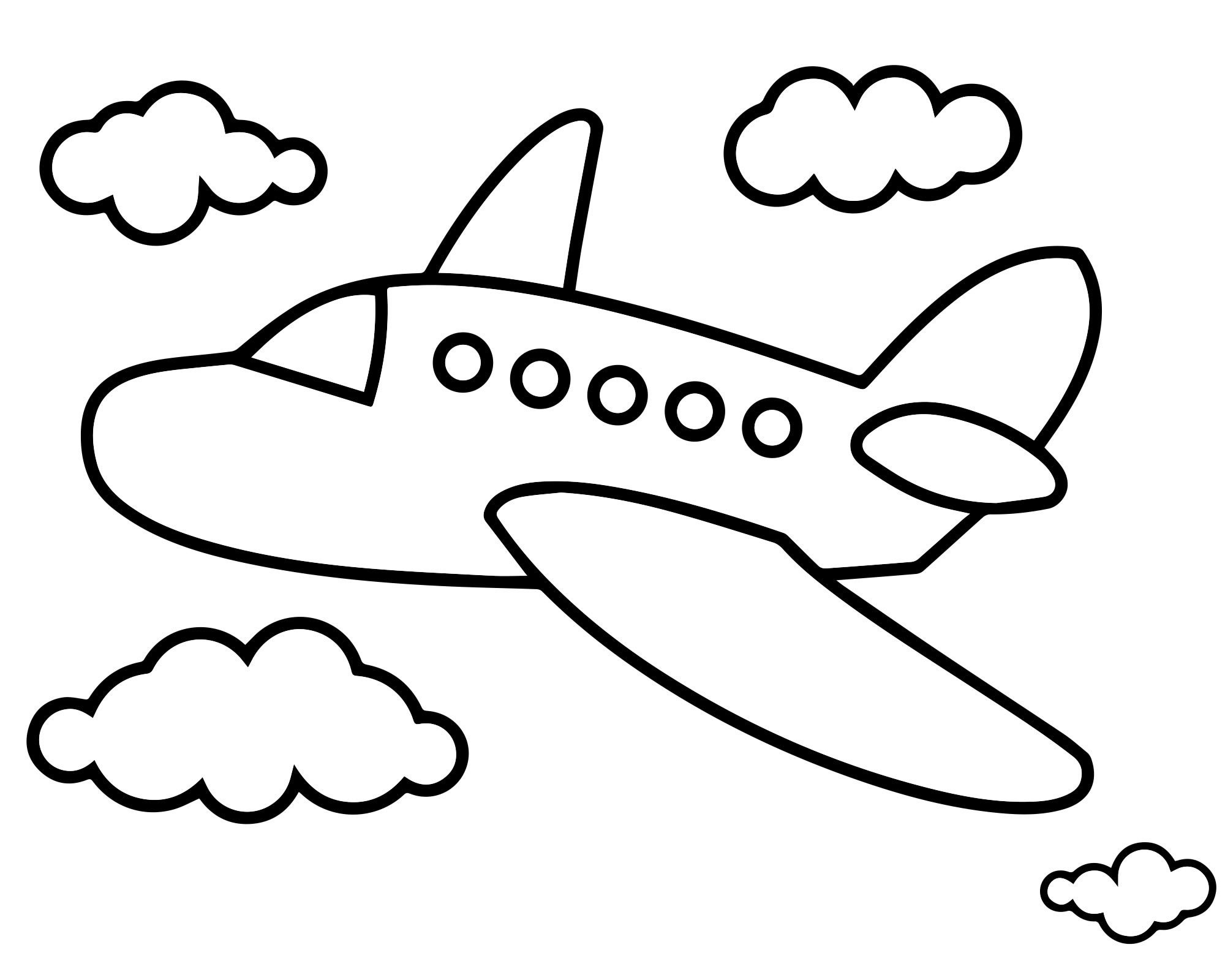 Самолет картинка раскраска