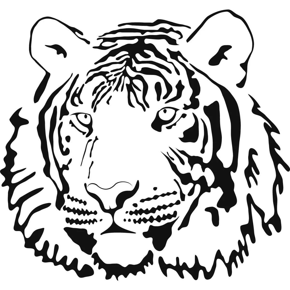 Трафарет тигра для вырезания