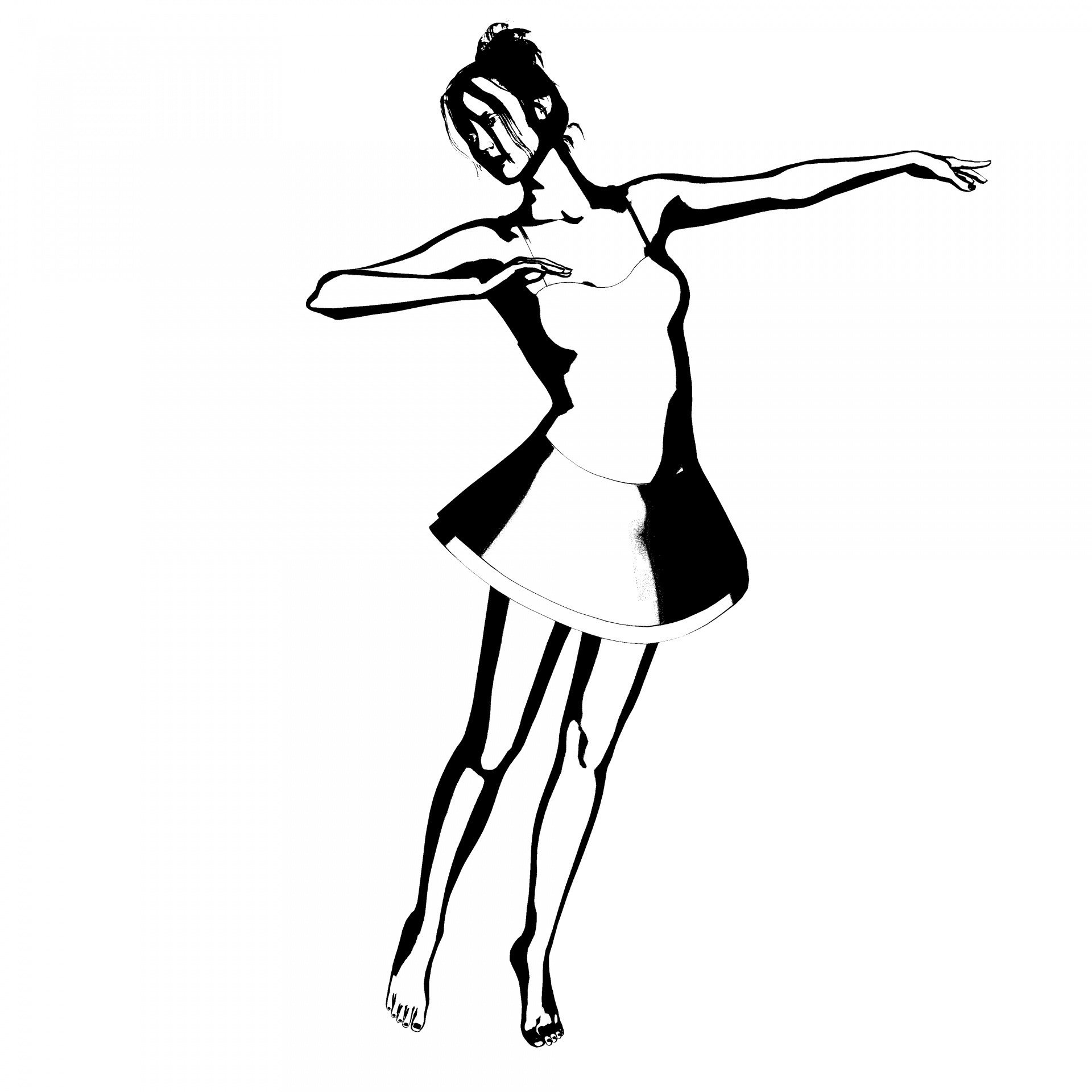 Рисунок танцующей девушки