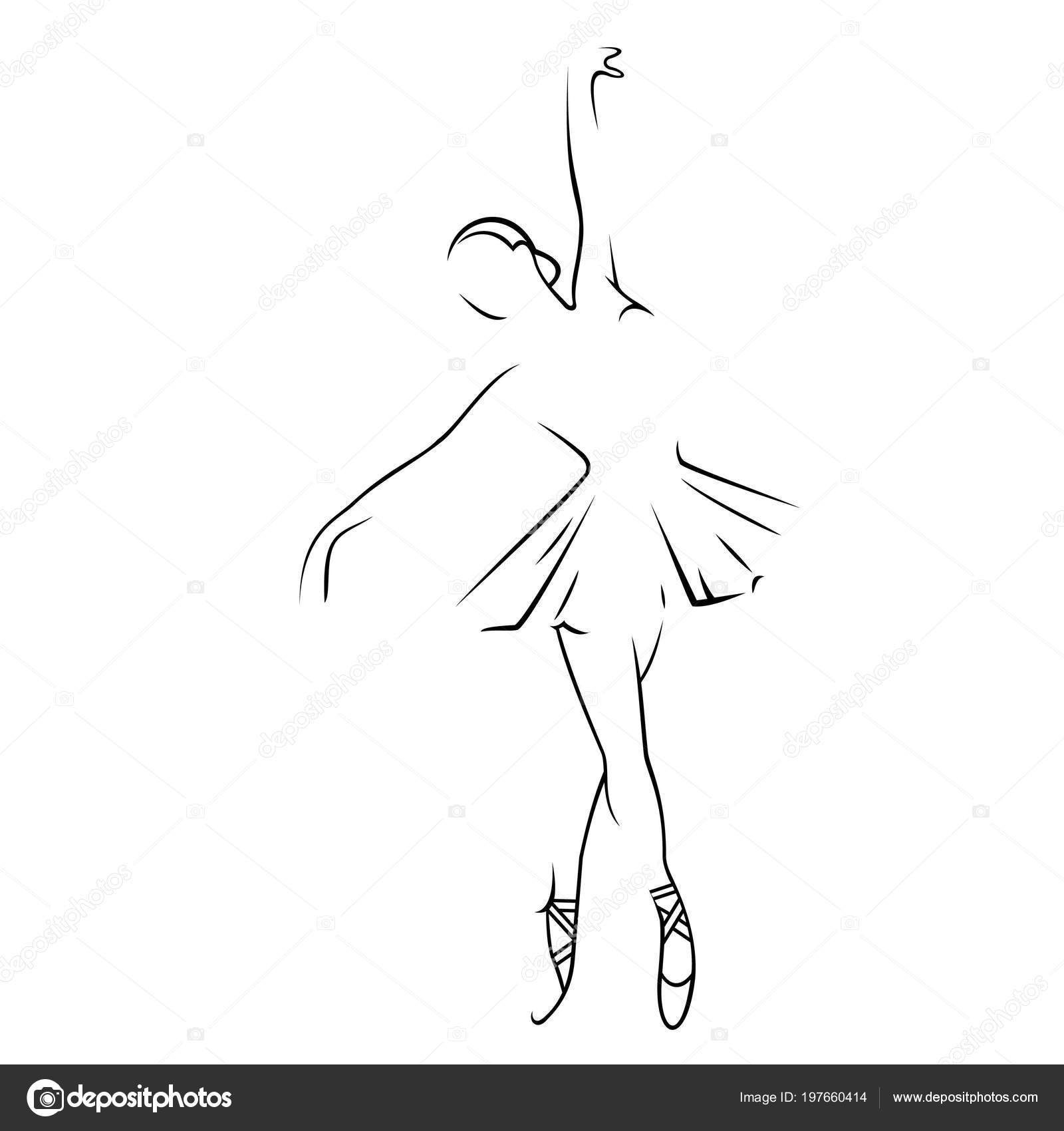 Балерина для рисования контур
