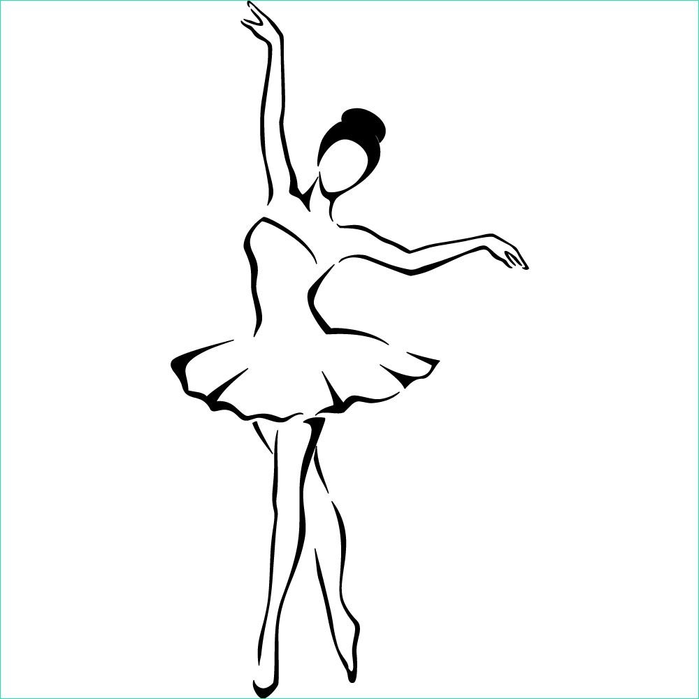 Балерина контурный рисунок