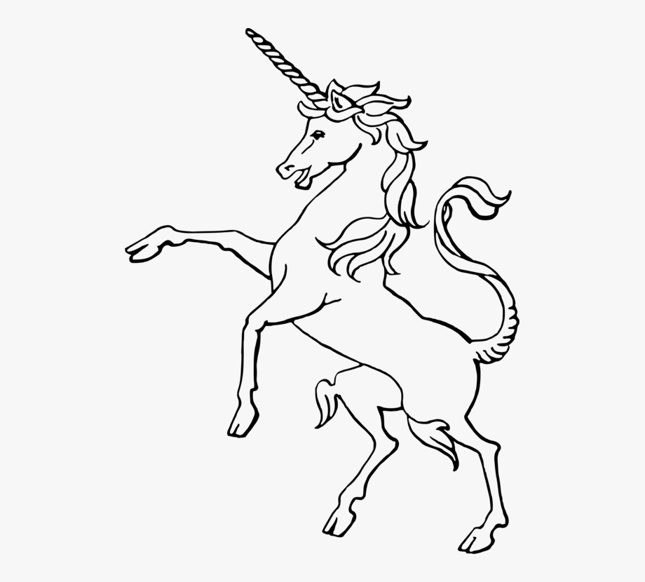 Рисунок единорог чб