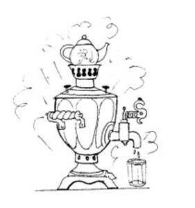 Самовар контурный рисунок (44 фото)