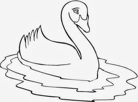 Лебедь контурный рисунок (46 фото)