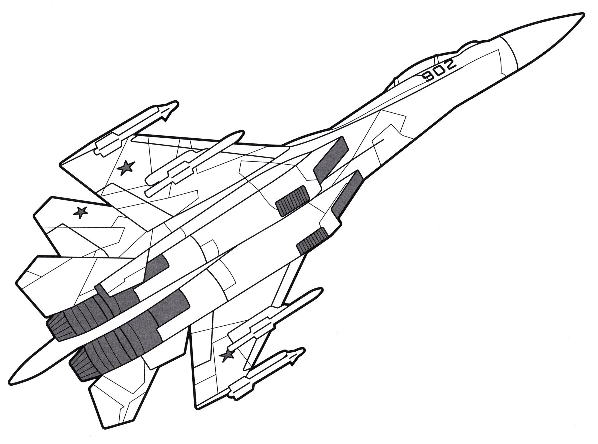 Рисунок самолета Су-27