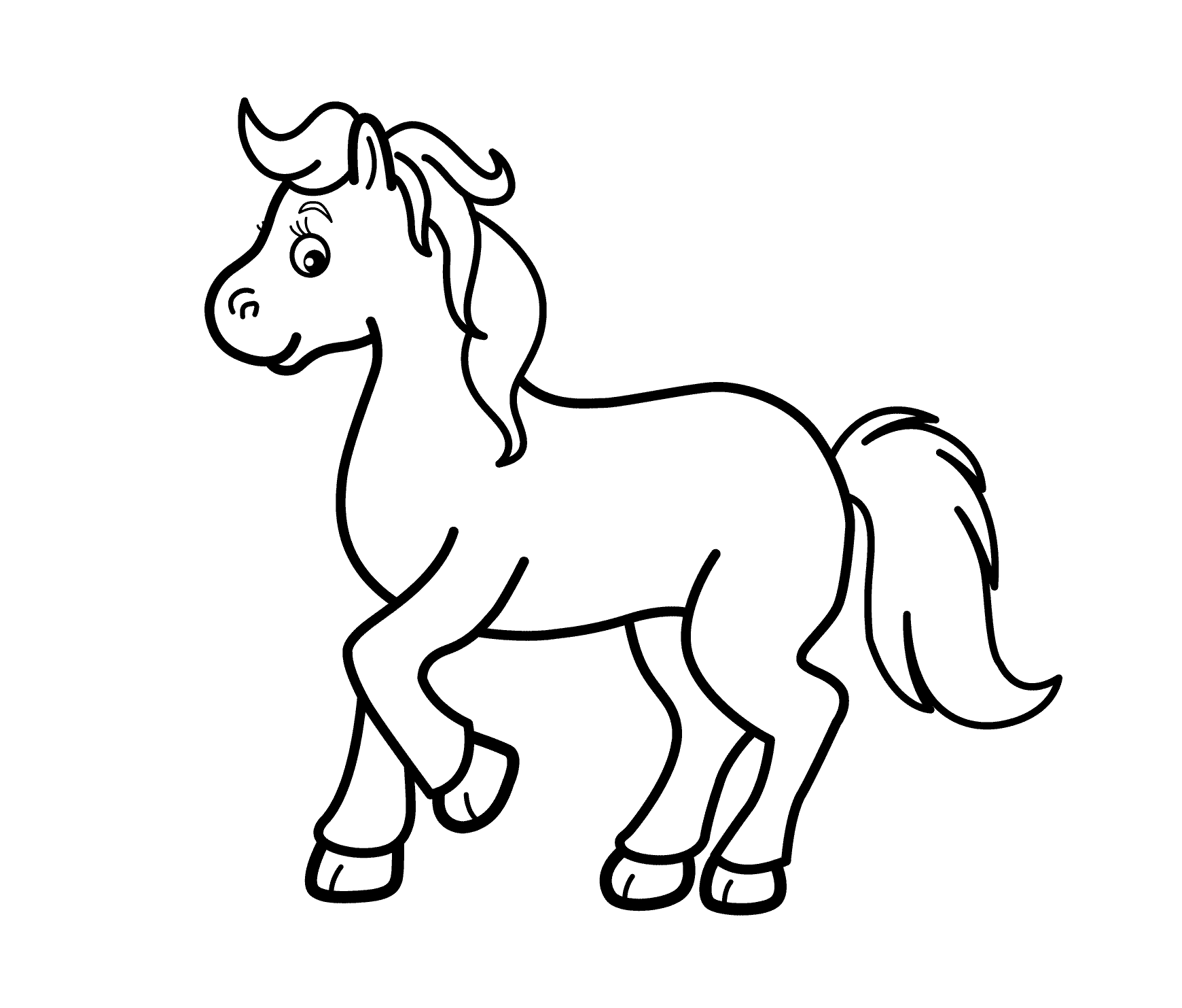 Лошадь раскраска для малышей