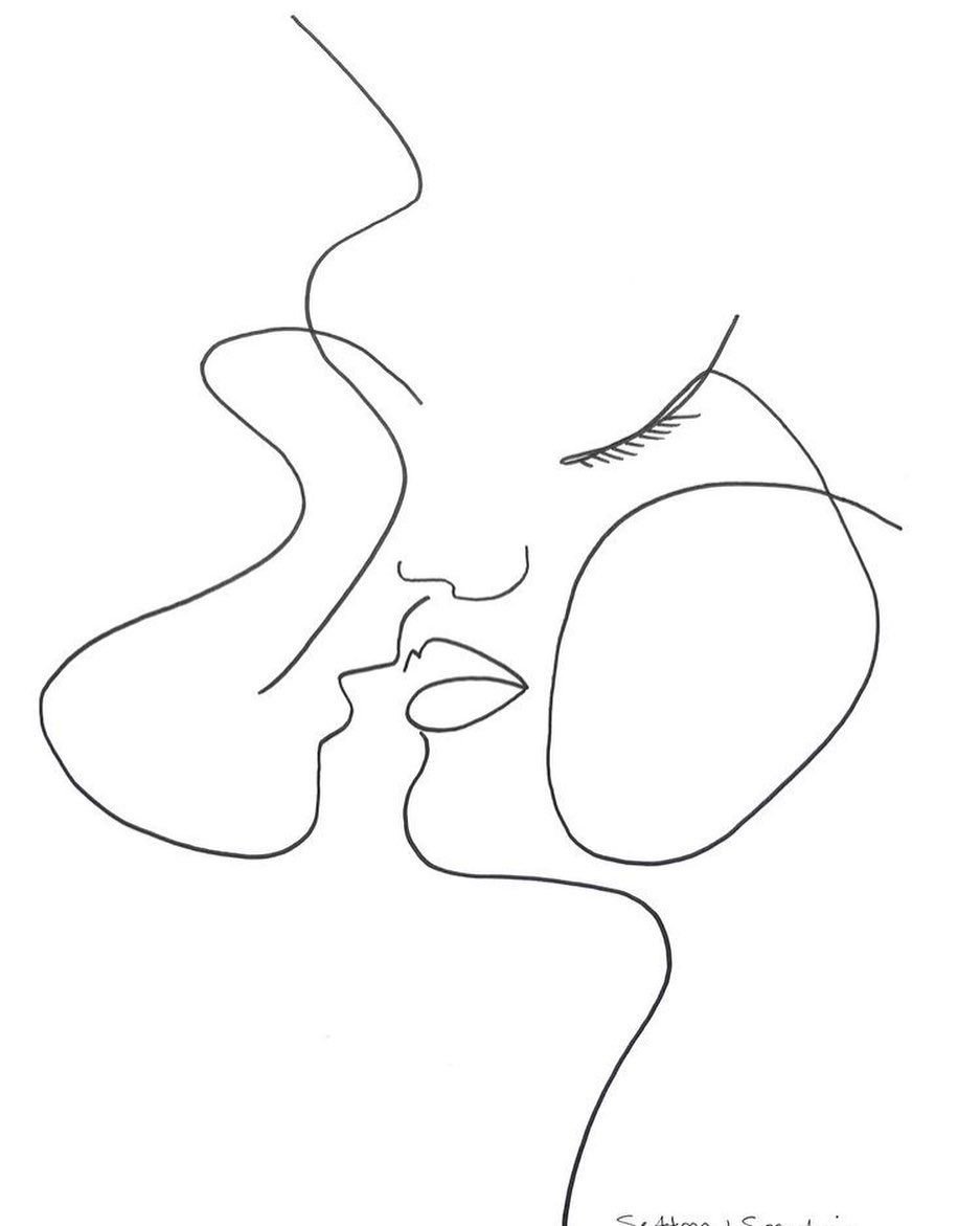 Поцелуй одной линией