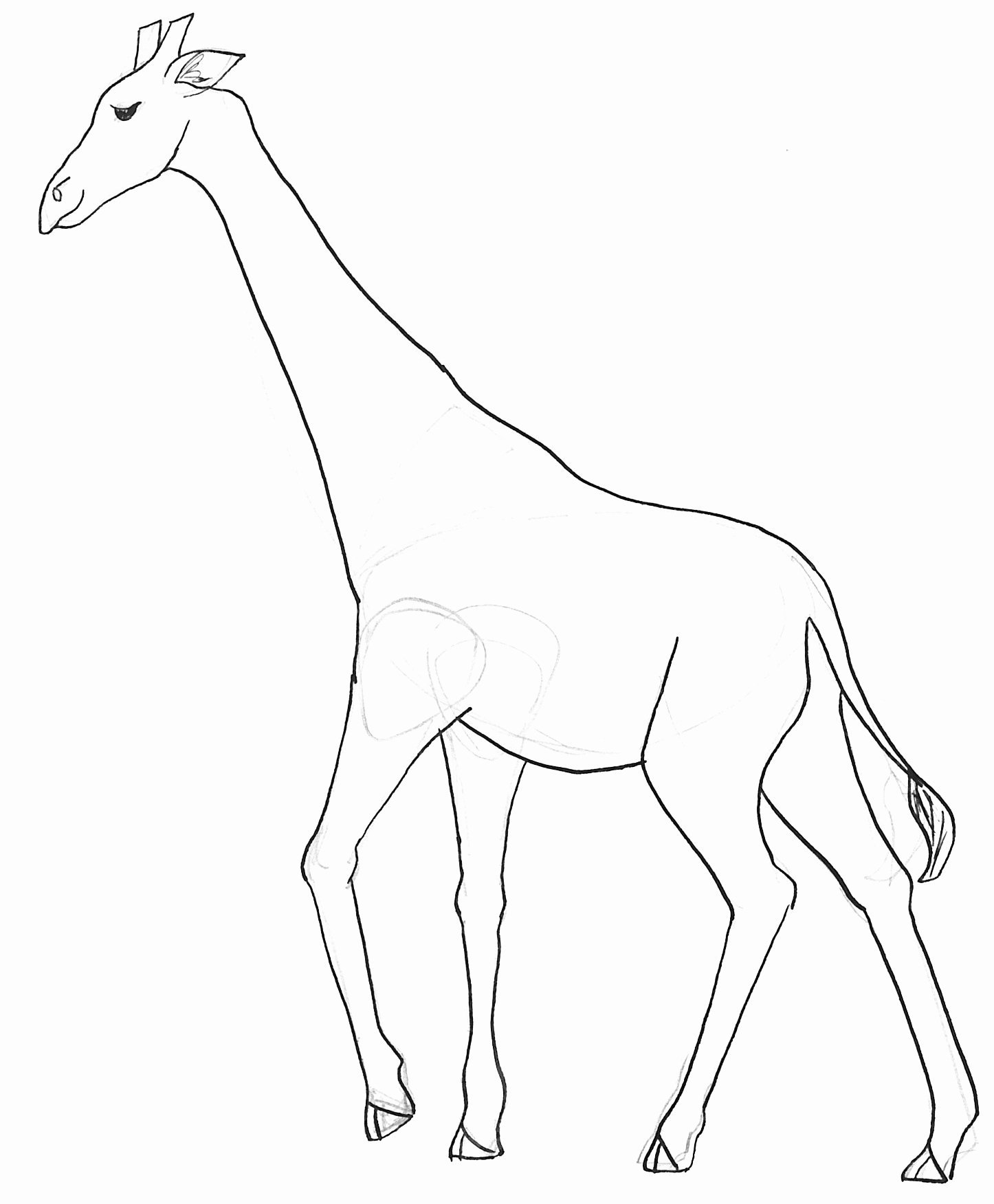 Раскраска Жираф без пятнышек для детей
