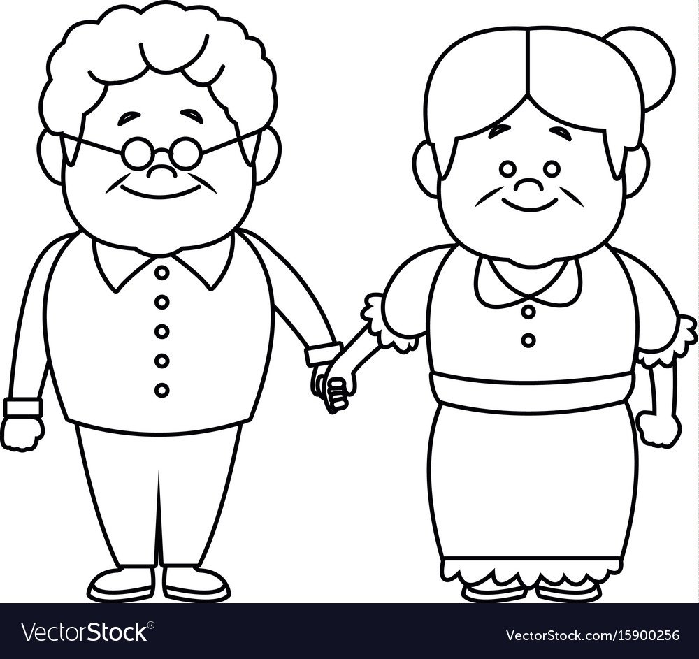 Бабушка и дедушка рисунок карандашом