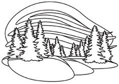 Северное сияние раскраска для малышей