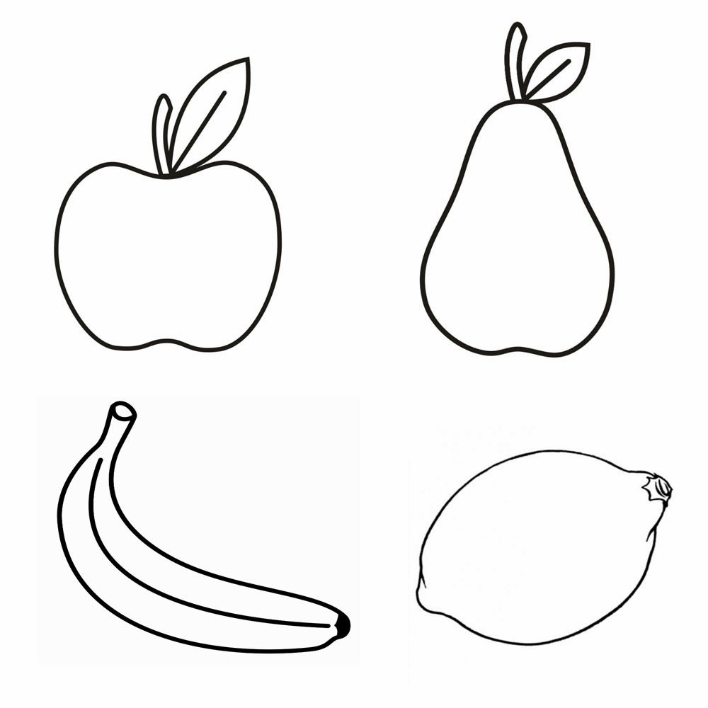 Трафареты овощей и фруктов для рисования